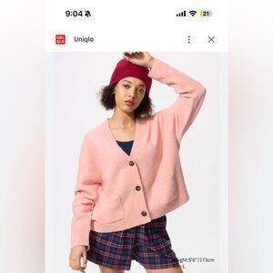 Uniqlo Soft Pink Women's Cardigan Super Soft V Neck
